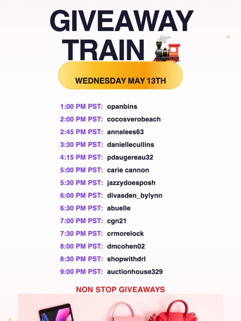 Wednesday May 13- 10 PM CST